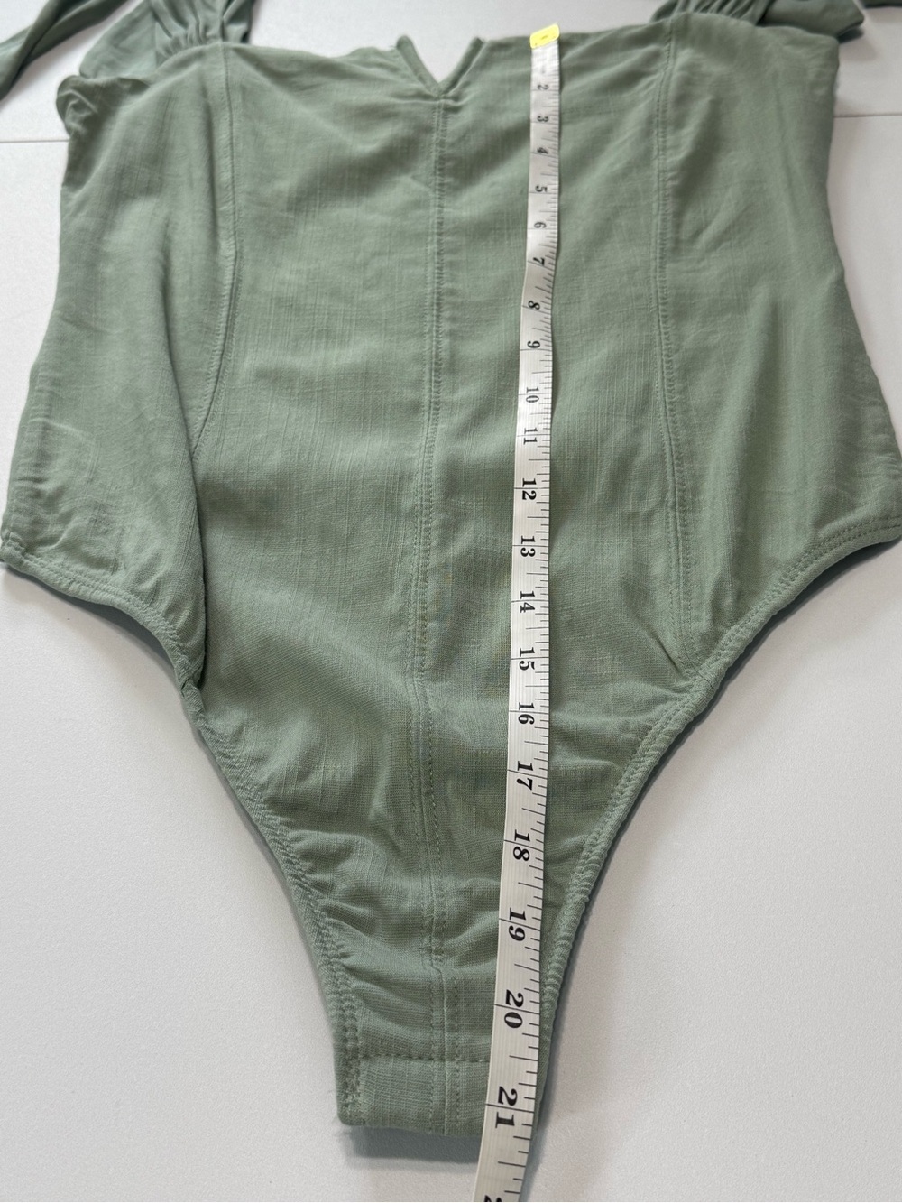 Free People Lola Bodysuit Shoulder Tie Sea Mist Green Corset Bustier NWT Size S - Picture 13 of 16
